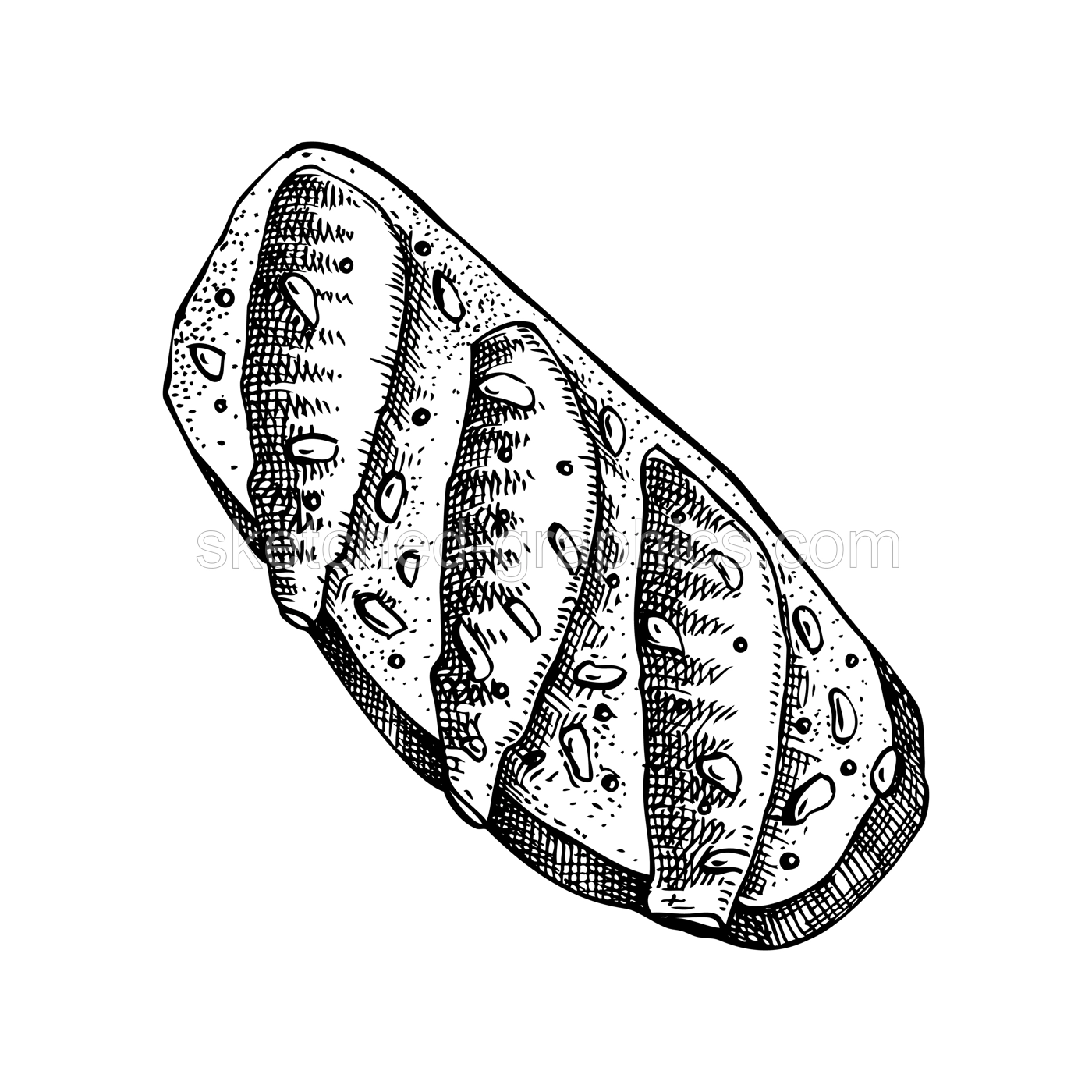 Little smoked sprats sandwich hand drawn illustration. Vector canape with canned fish and spices sketch isolated on white background. Party finger food or Appetizer illustration for restaurant menu Illustration